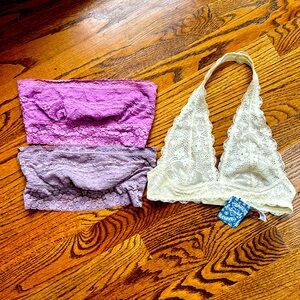 Free People Intimately assortment lace bandeaus and halter size XS